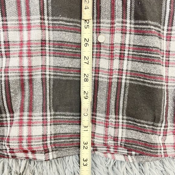 Men’s Extra Heavy Pearl Snap Plaid Flannel Outdoor Shacket Blk Red Gry 2XLT NWT - Picture 6 of 8